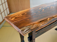 和テーブル　焼き杉（139cm×53cm）